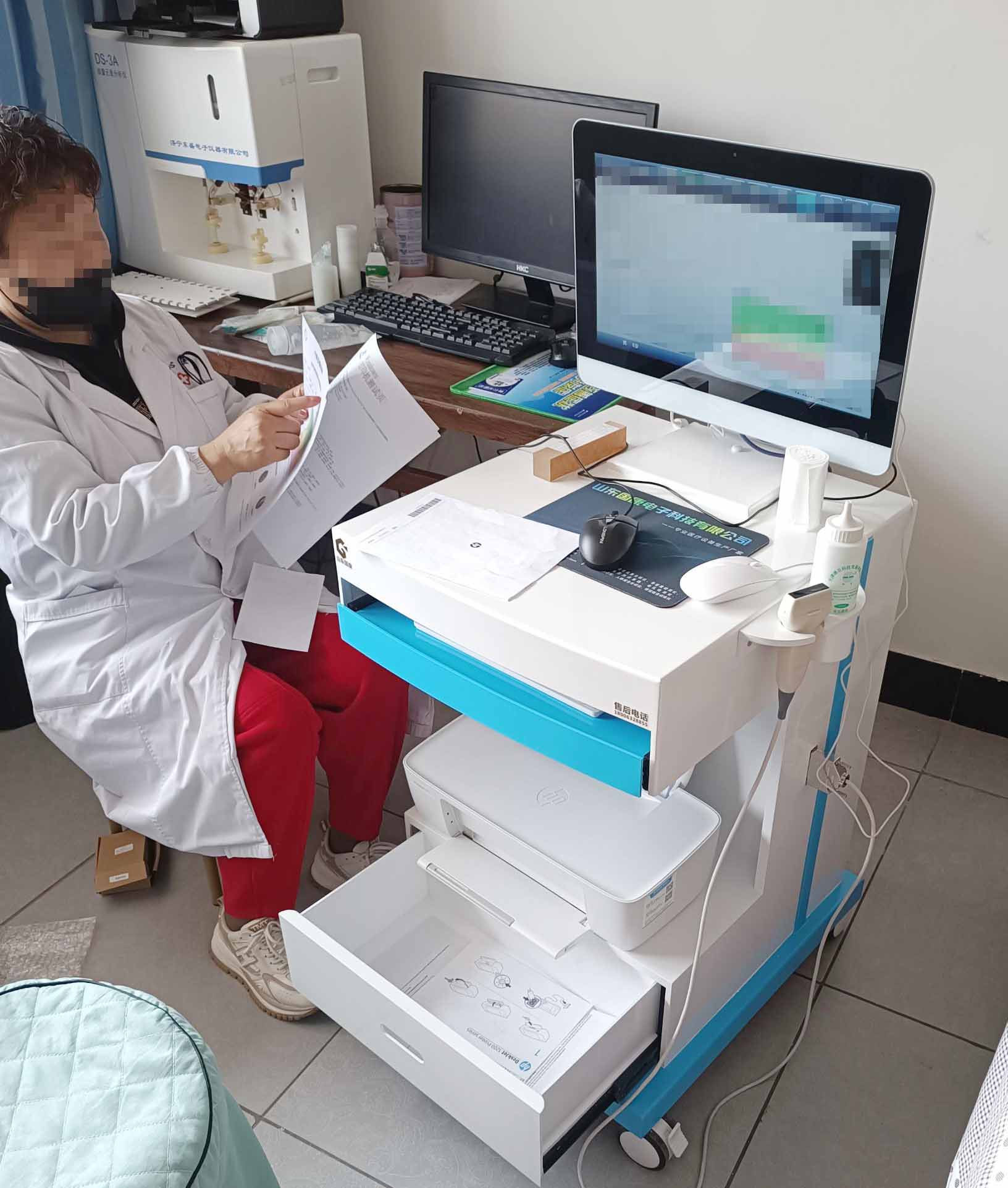 山东国康超声骨密度检测仪在壹哆康鼻腔护理体验馆投入使用中